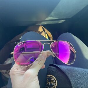 Ray-Ban Gold Pink Aviator Sunglasses